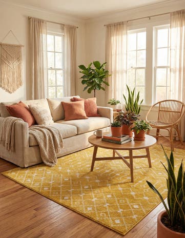 Yellow Moroccan Trellis Rug