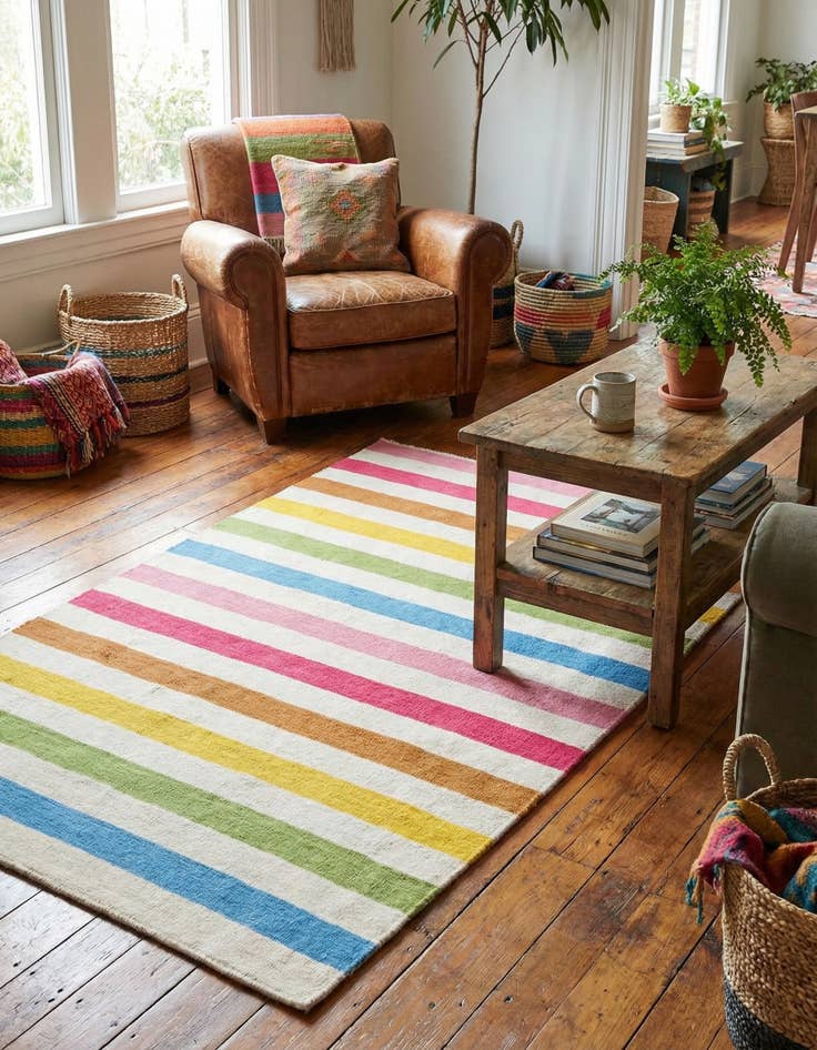 Detail image of  4' 2 x 6' 1  Hand Knotted Gabbeh Wool Rug