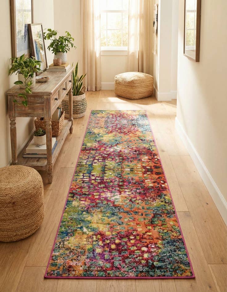 Detail image of 2' 7 x 10'  Washable Barcelona Runner Rug