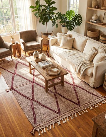 6' 5 x 9' 8 Hand Knotted Moroccan Wool Rug