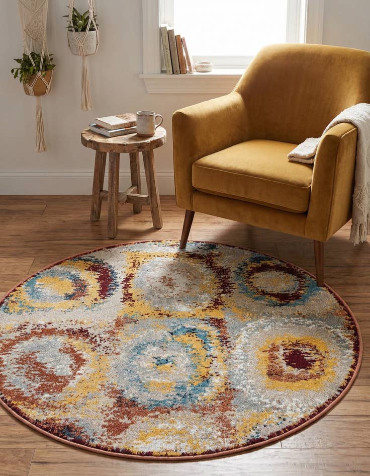 Detail image of 3' 3 x 3' 3 Kamala Washable Round Rug