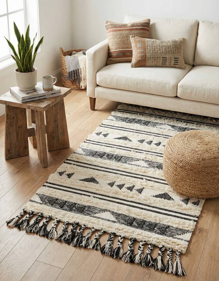 Detail image of 3' 3 x 5' 1  Hand Woven Arizona Wool Rug