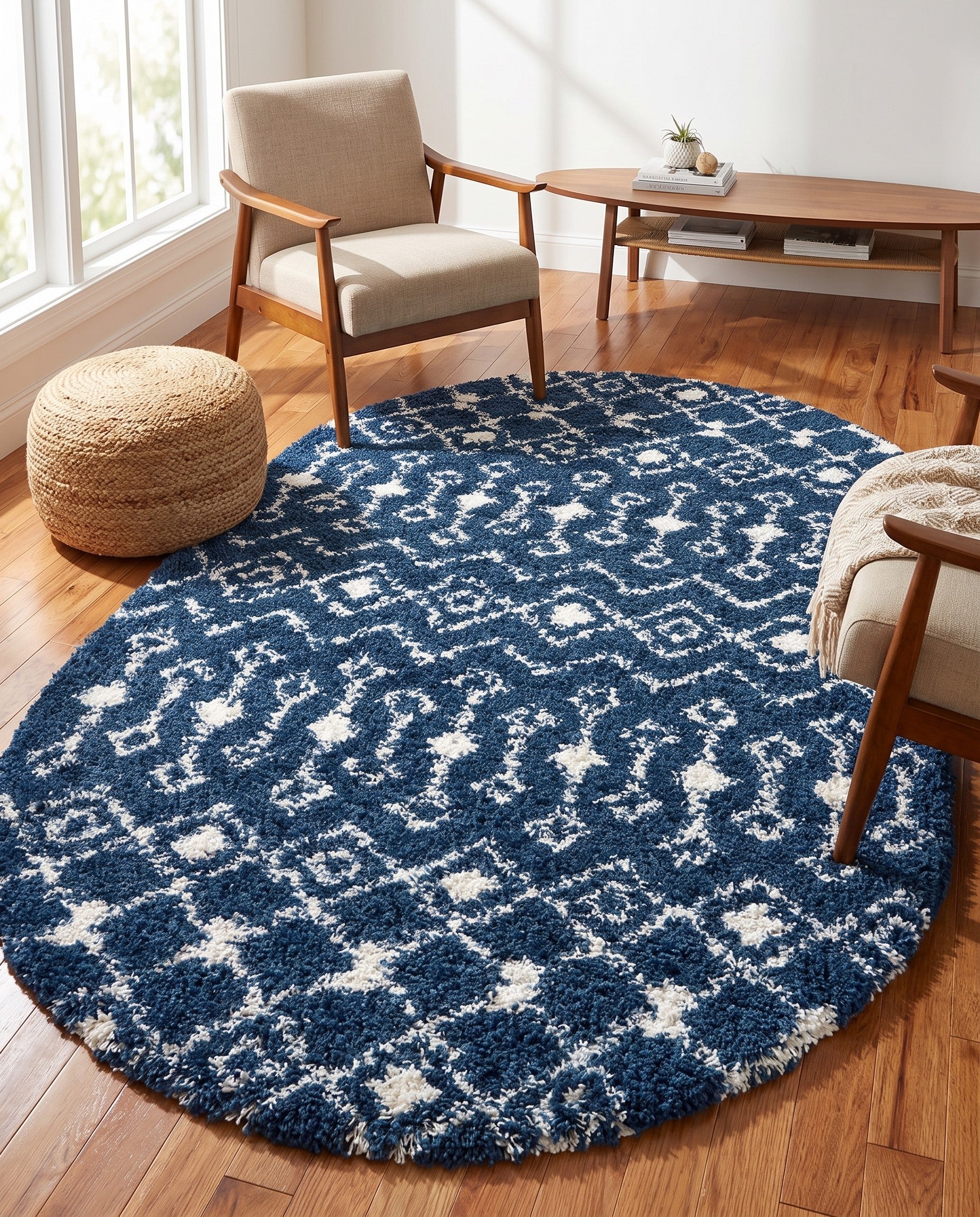 6' x 9' Moroccan Trellis Shag Oval Rug