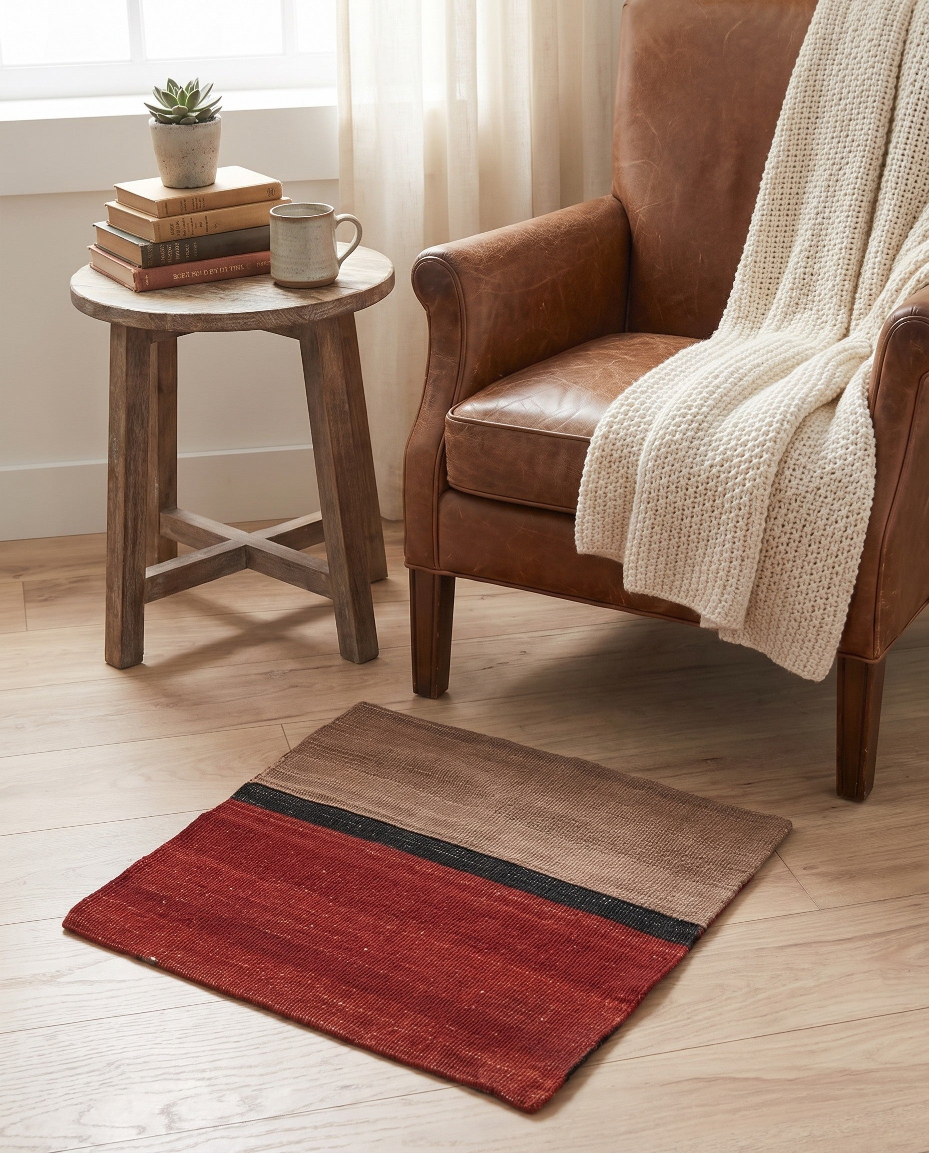 1' 6 x 1' 6 Hand Woven Pillow Wool Square Rug