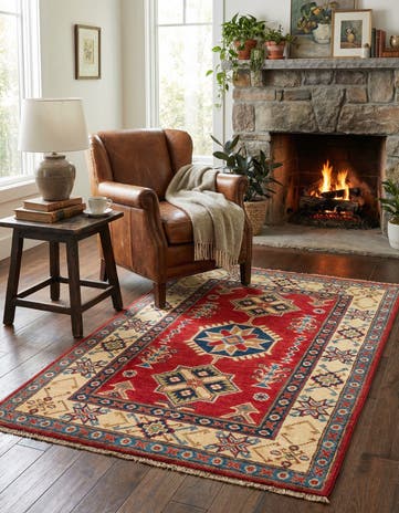 2' 7 x 4' Hand Knotted Kazak Rug