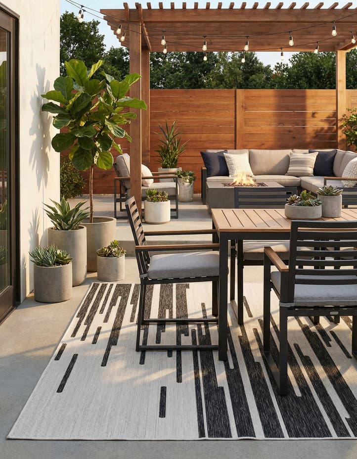 7' 10 x 10' Easy-Clean Modern Indoor / Outdoor...