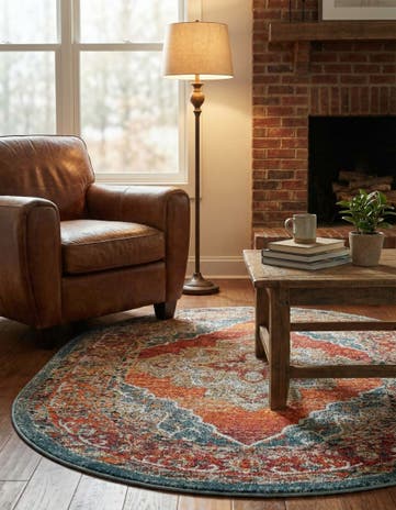 Rust Red Isabella Oval Rug