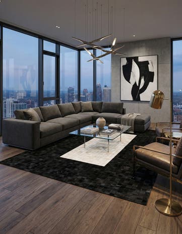 5' x 8' 1 Cowhide Stocks Rug