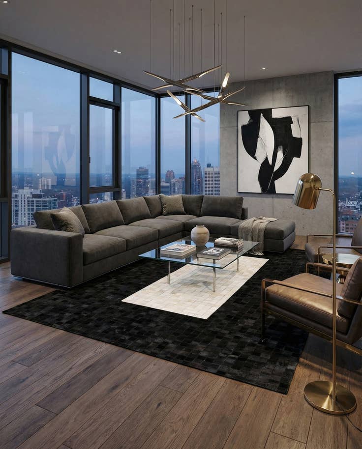 Detail image of 5' x 8' 1 Cowhide Stocks Rug