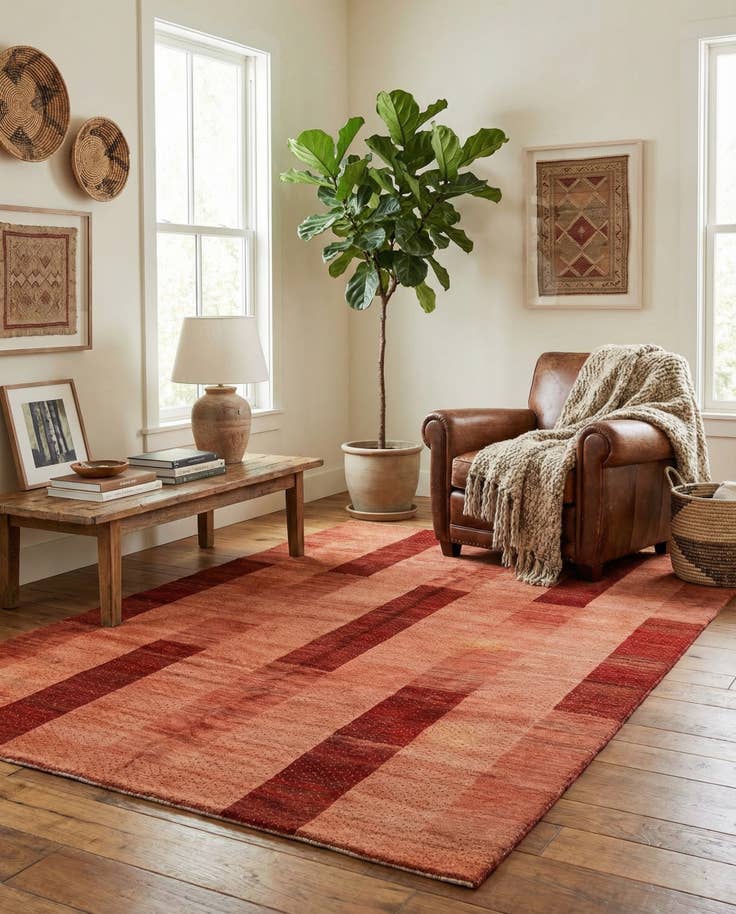 Detail image of 6' 10 x 9' 1 Hand Knotted Indo Gabbeh Wool Rug