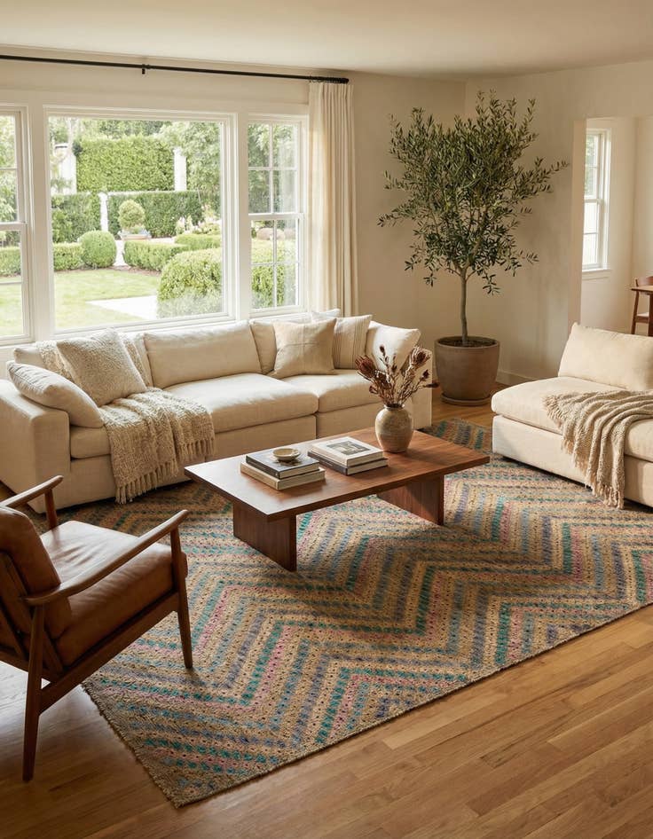 Detail image of 9' 4 x 13'  Hand Woven Kilim Modern Wool Rug