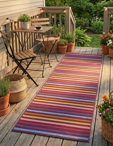 2' x 8' Easy-Clean Ribbon Indoor / Outdoor Runner Rug