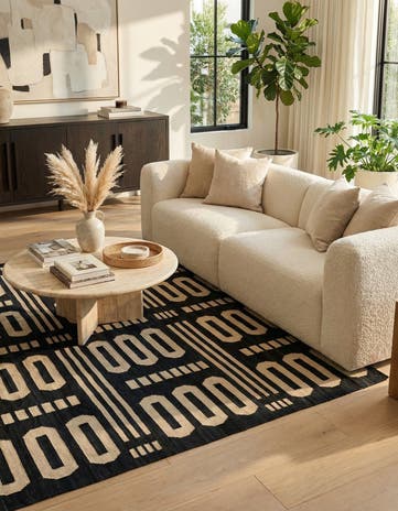 6' 6 x 9' 8 Hand Woven Kilim Modern Wool Rug