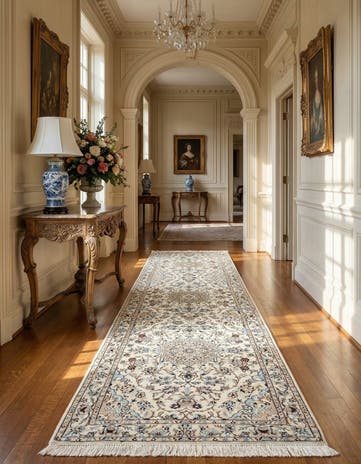 2' 4 x 10' 2 Hand Knotted Nain Rug
