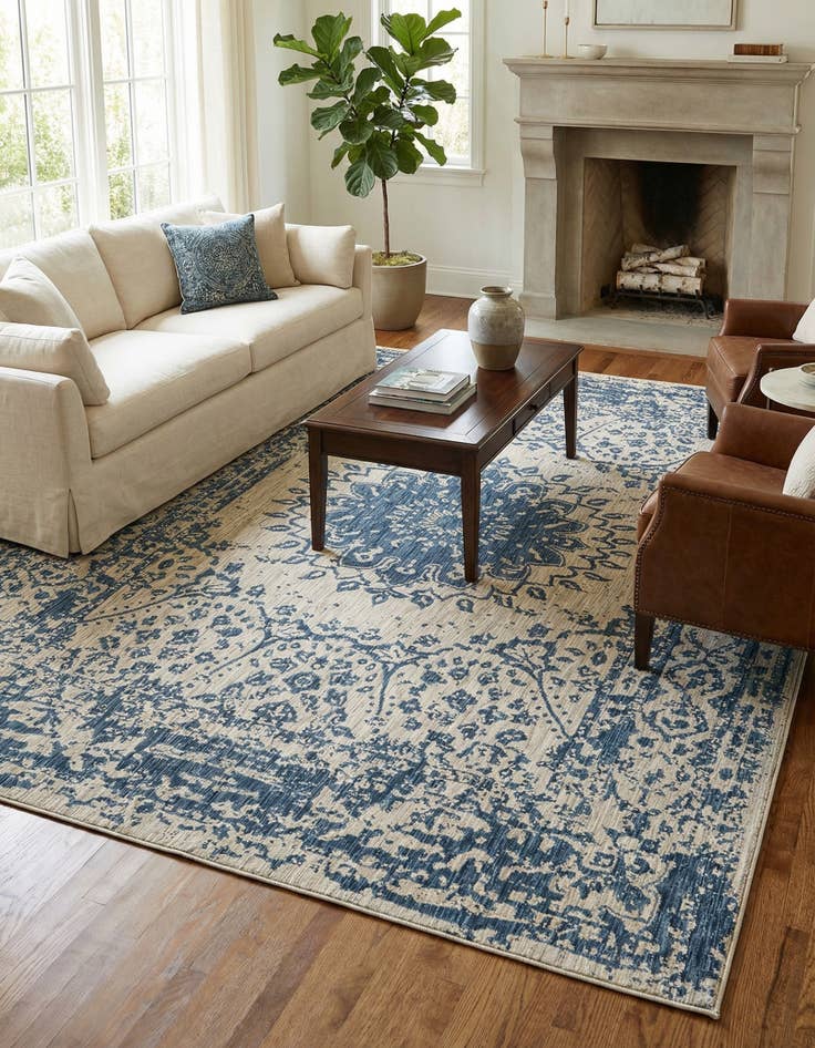 Detail image of  10' x 14'  Washable Traditional Indoor / Outdoor Rug