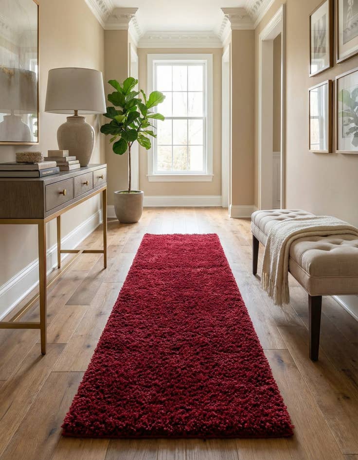 Detail image of  2' 7 x 13' Solid Shag Runner Rug