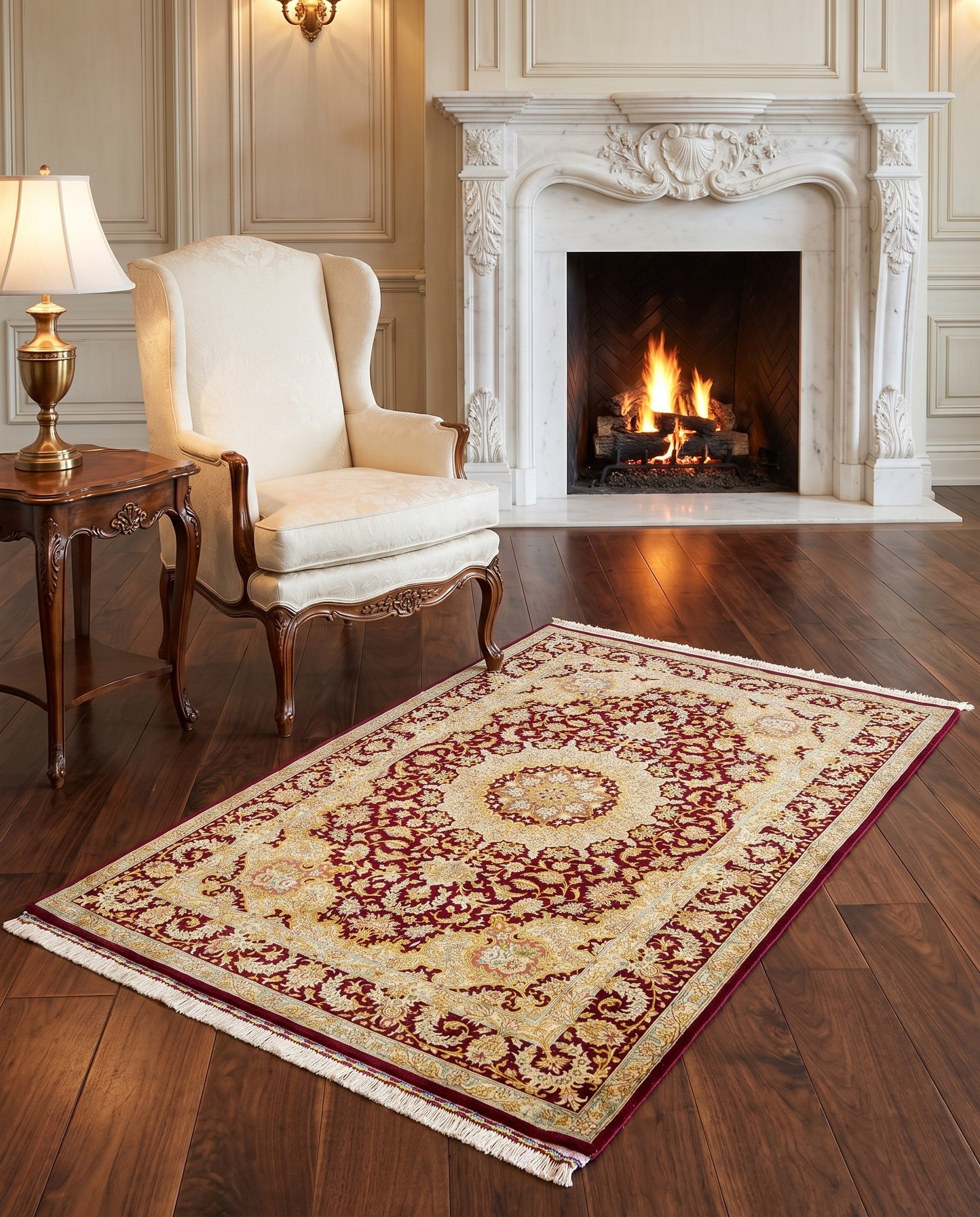 3' 3 x 4' 11 Ghom Silk Rug