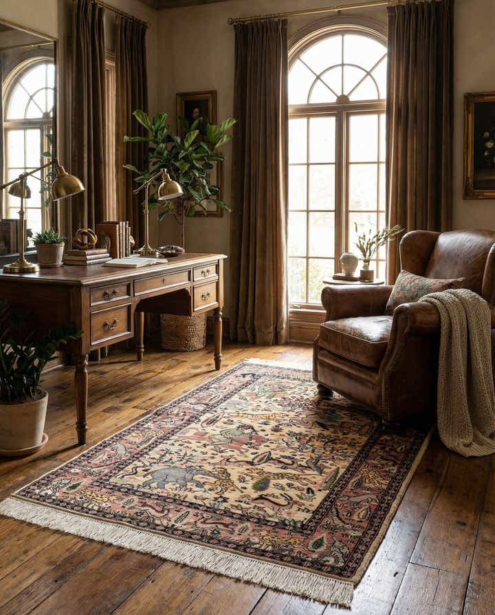 3' 3 x 5' 1 Hand Knotted Kashmir Oriental Rug