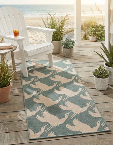 2' x 5' Easy-Clean Coastal Indoor / Outdoor Runner Rug