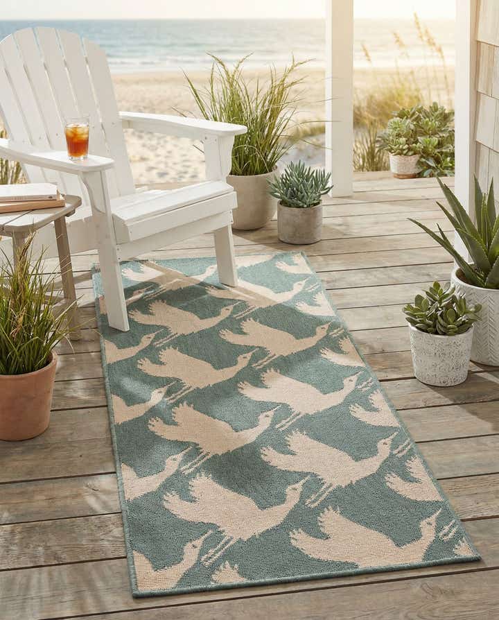 2' x 5' Easy-Clean Coastal Indoor / Outdoor Runner Rug
