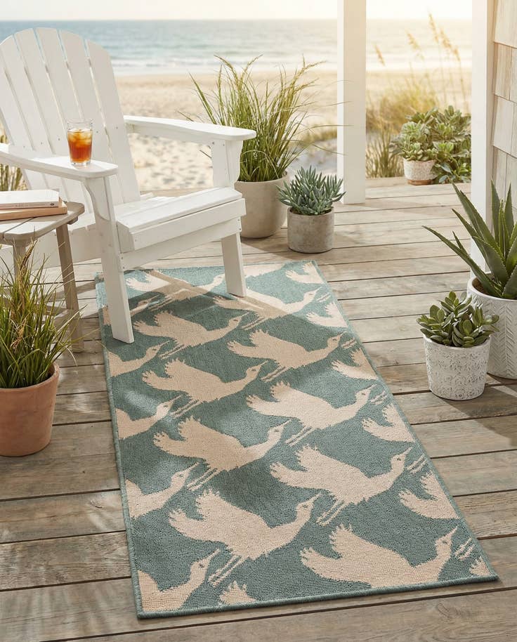 Detail image of 2' x 5' Easy-Clean Coastal Indoor / Outdoor Runner Rug