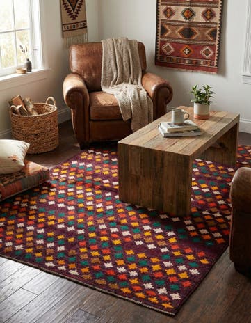 4' x 5' 9 Hand Knotted Balouch Wool Rug