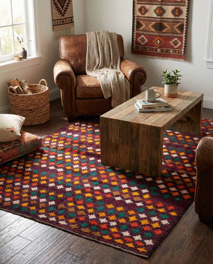 Detail image of 4' x 5' 9 Hand Knotted Balouch Wool Rug