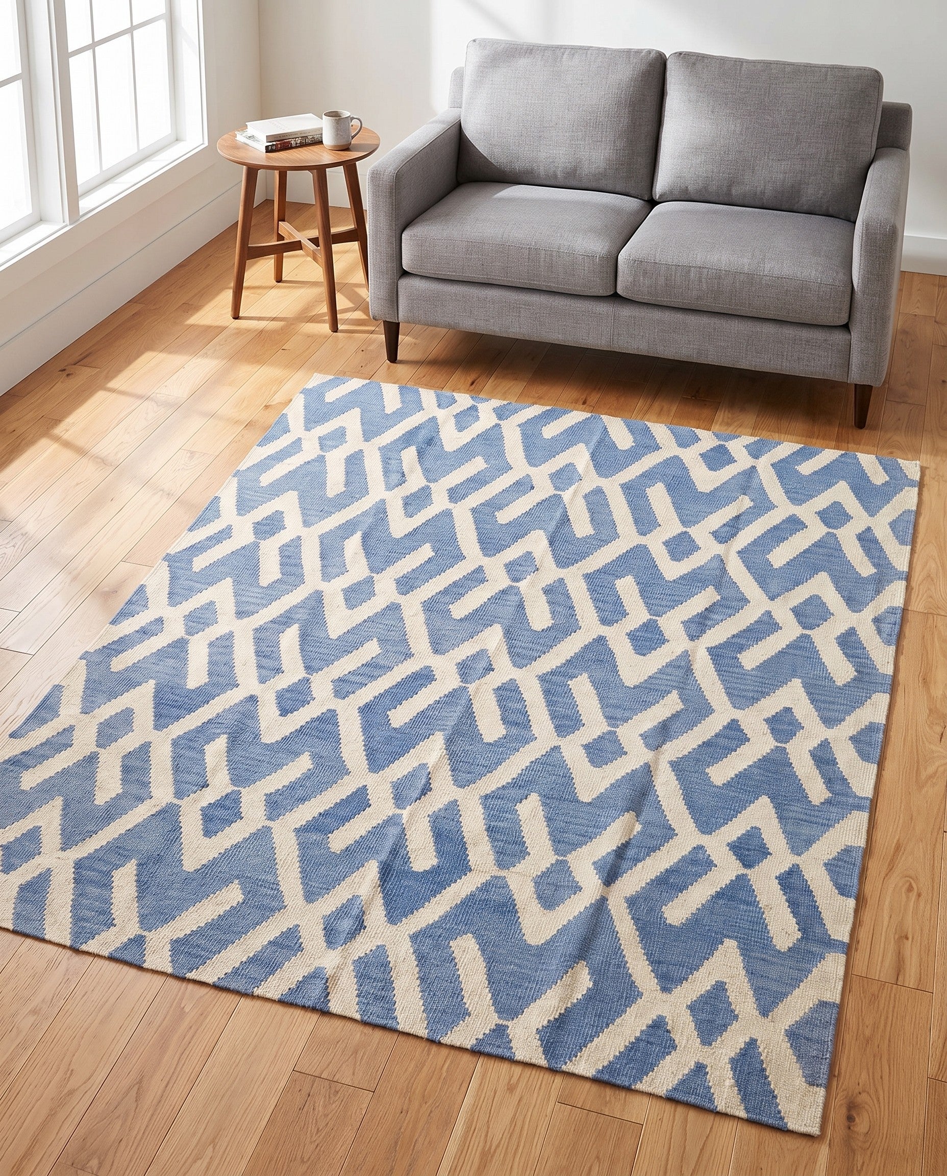 4' 9 x 5' 6 Hand Woven Kilim Modern Wool Rug