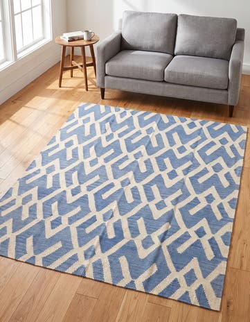 4' 9 x 5' 6 Hand Woven Kilim Modern Wool Rug