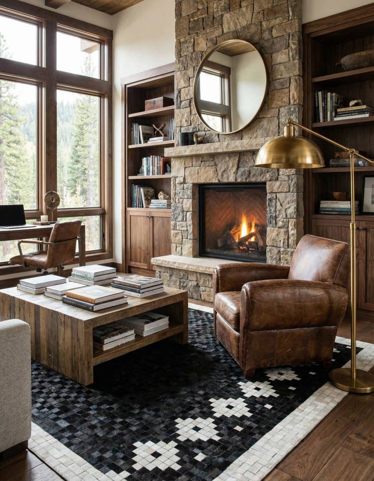 Detail image of 5' 2 x 8' 1 Cowhide Stocks Rug