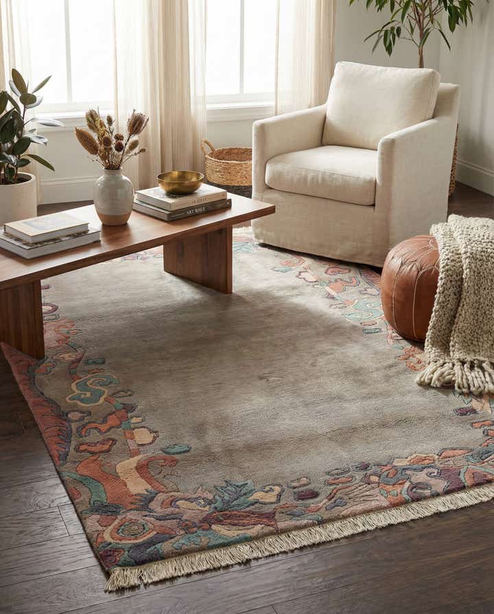 4' 1 x 6' Hand Knotted Tibet Wool Rug