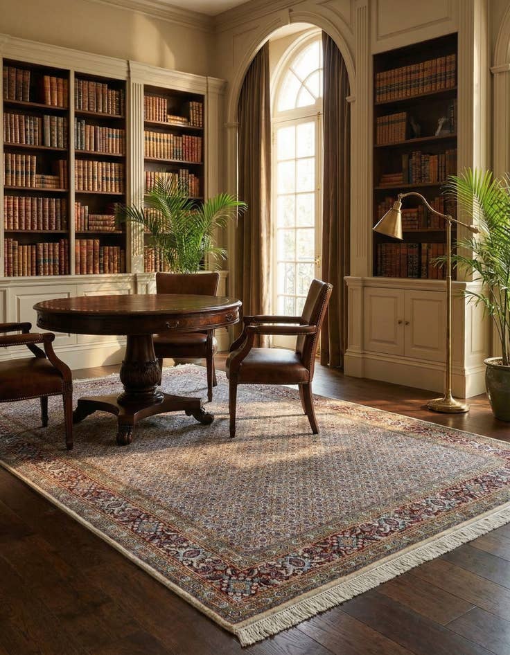 Detail image of 6' 7 x 9' 7  Hand Knotted Mood Persian Rug