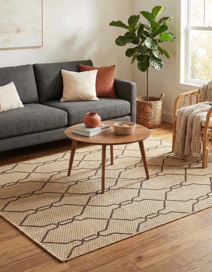 Detail image of 4' x 6'  Washable Trellis Indoor / Outdoor Rug