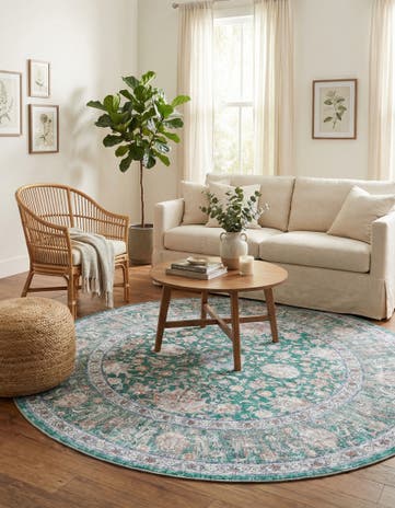 7' 10 x 7' 10 Washable Yara Round Rug