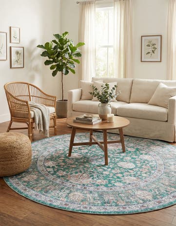 7' 10 x 7' 10 Washable Yara Round Rug