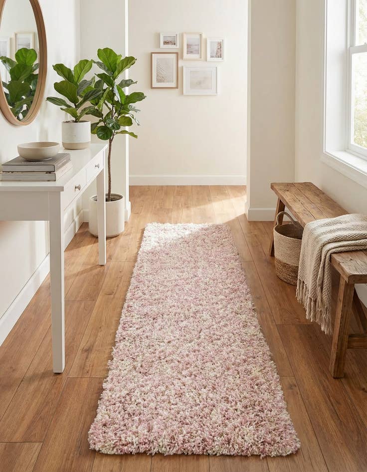 Detail image of 2' x 5' Moroccan Trellis Shag Runner Rug