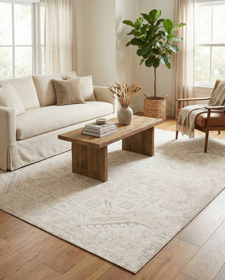 Detail image of 7' 10 x 11' Easy-Clean Aztec Indoor / Outdoor Rug