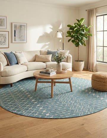 13' x 13' Easy-Clean Lattice Indoor / Outdoor Round Rug