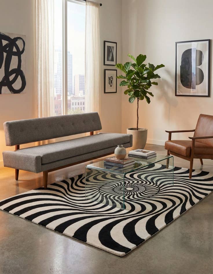 Detail image of  4' x 5' 10 Vortex Wool Rug