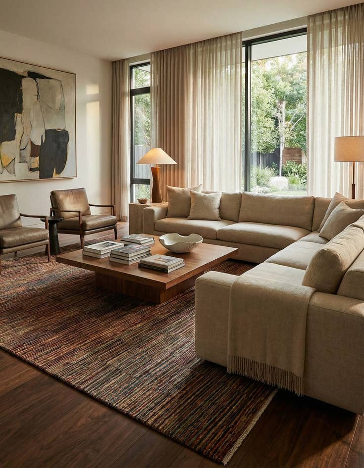 Detail image of 6' 5 x 9' 11  Hand Knotted Modern Ziegler Wool Rug