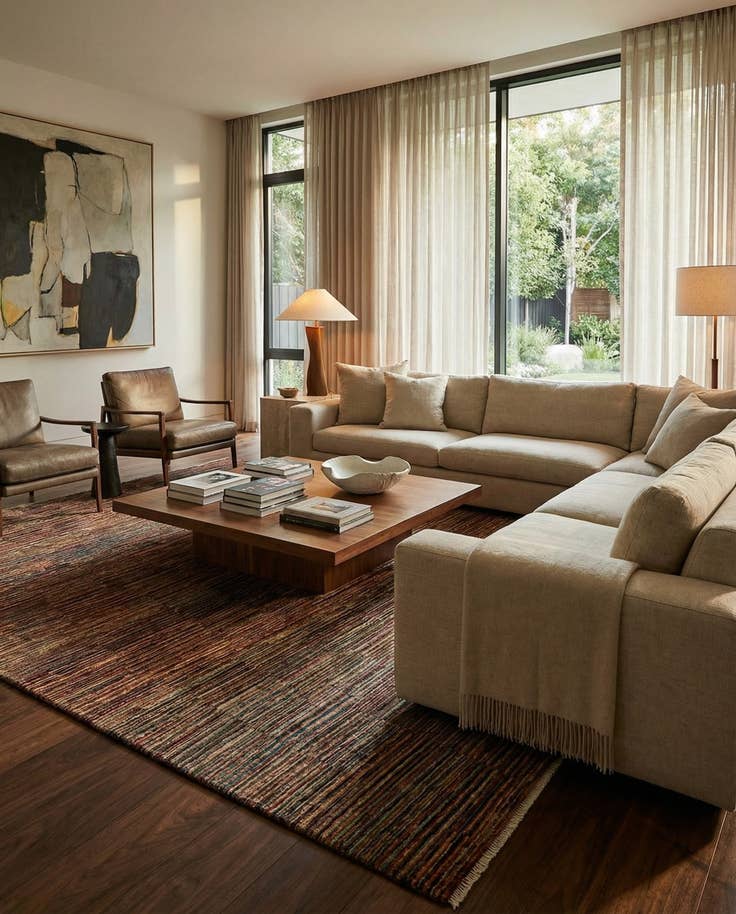 Detail image of 6' 5 x 9' 11 Hand Knotted Modern Ziegler Wool Rug