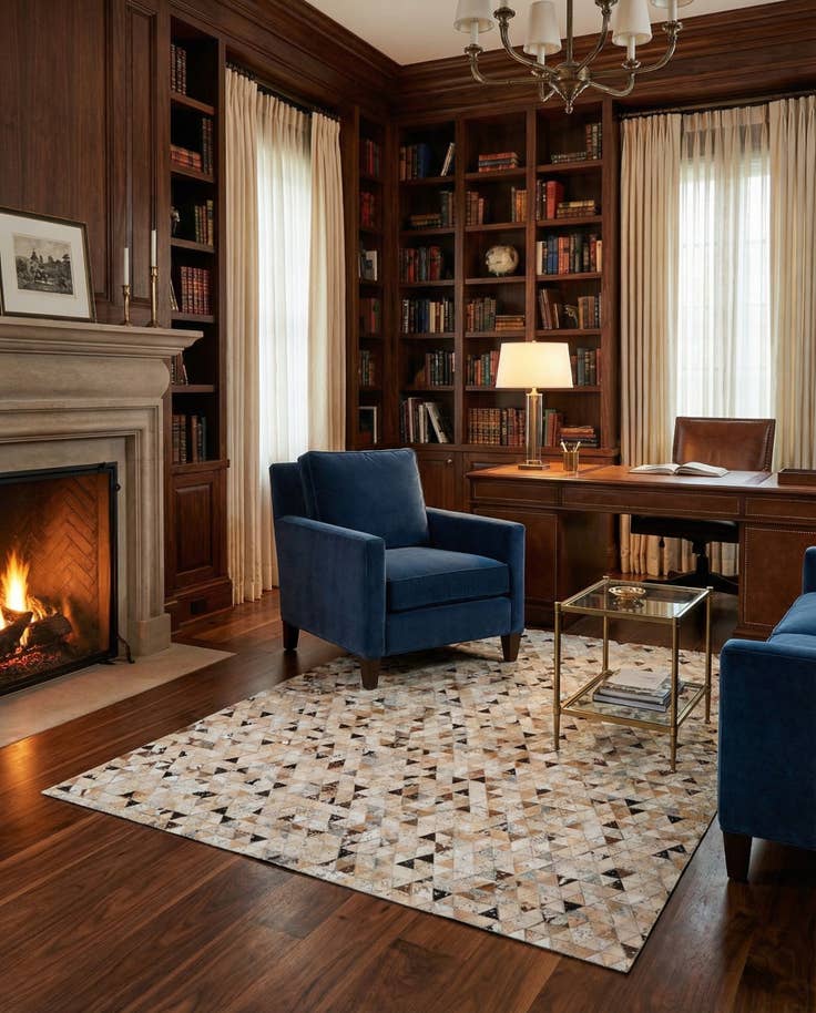 Detail image of 5' 4 x 7' 7 Cowhide Stocks Rug