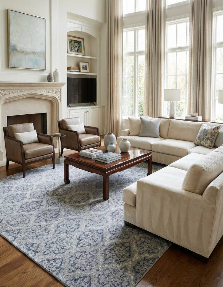 Detail image of 9' 7 x 13' 7  Hand Knotted Darya Rug