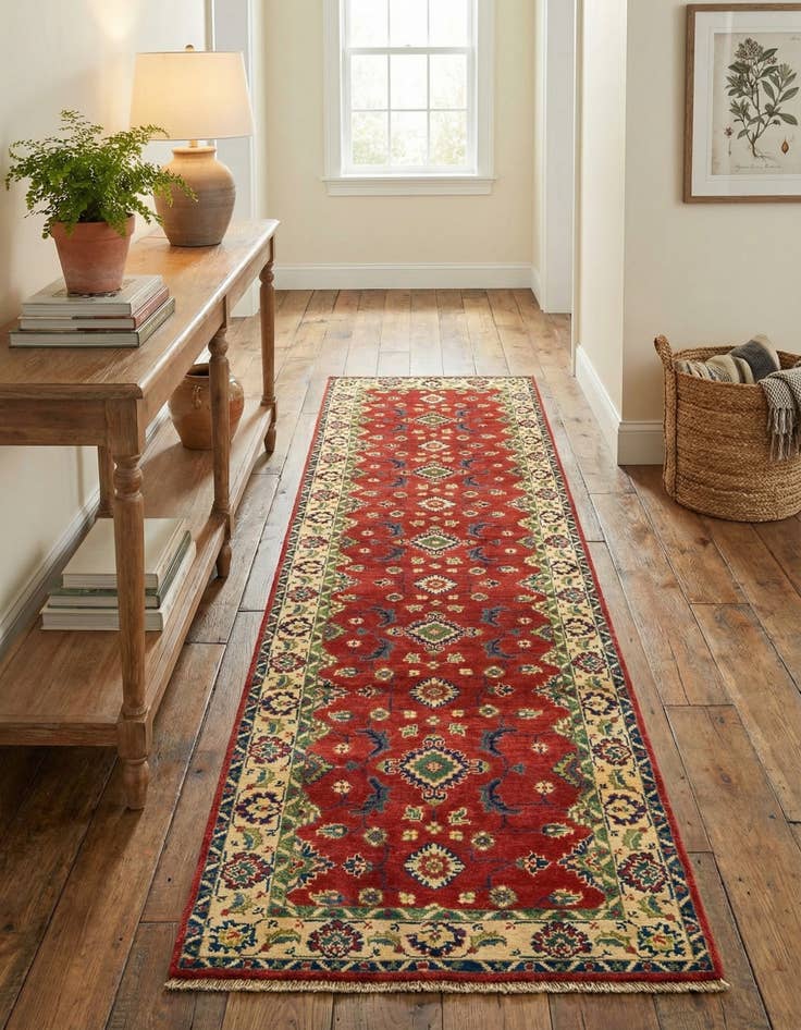 Detail image of 2' 8 x 9' 9 Hand Knotted Kazak Runner Rug