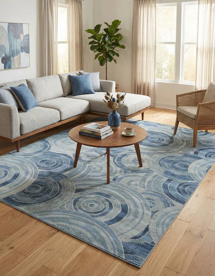 Detail image of 8' x 11' 4  Washable Modern Indoor / Outdoor Rug