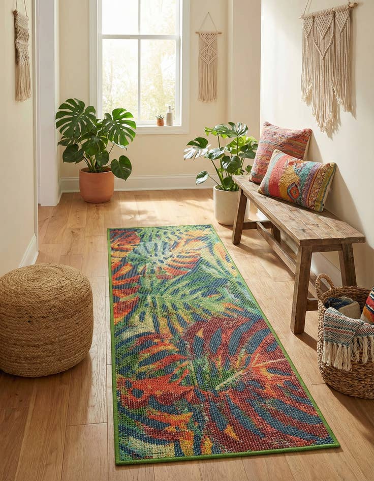 Detail image of 2' x 5' 1  Washable Baja Indoor / Outdoor Runner Rug