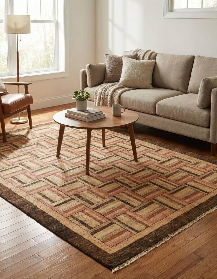 Detail image of 5' 6 x 7' 6  Hand Knotted Modern Ziegler Rug