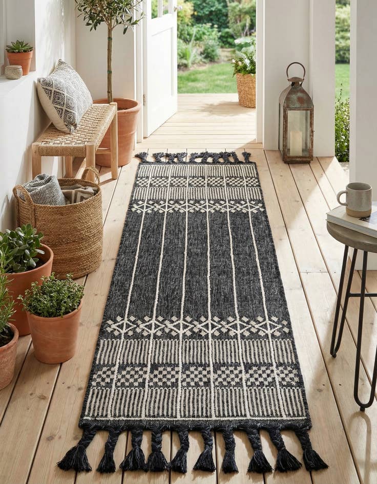 Detail image of 2' 2 x 6' 7  Washable Eco Bohemian Indoor / Outdoor Runner Rug