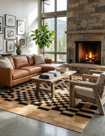5' 1 x 8' Cowhide - Patchwork Rug