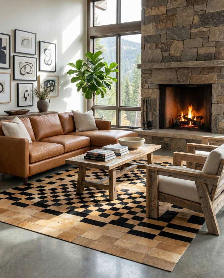 5' 1 x 8' Cowhide - Patchwork Rug